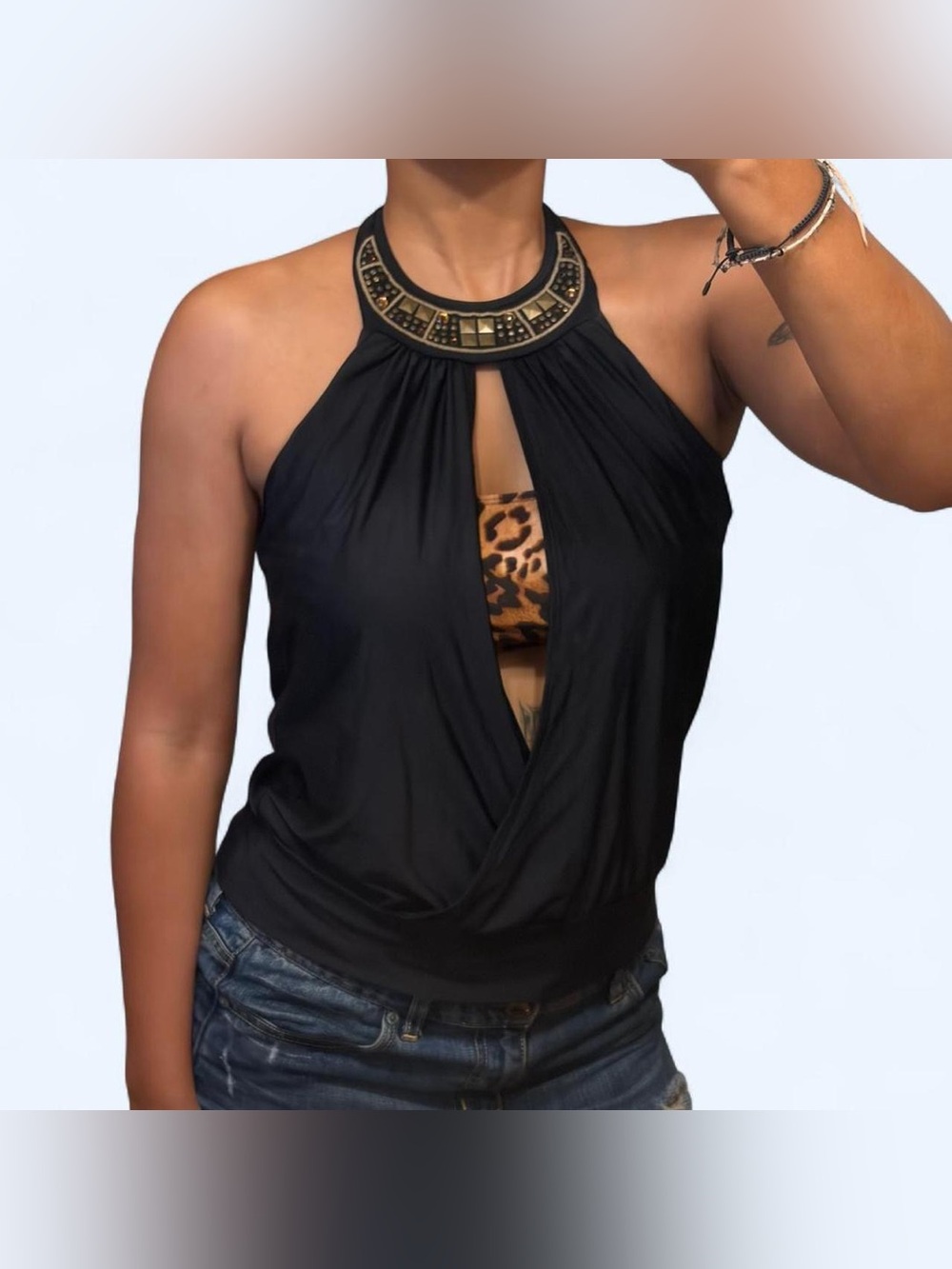 Y2K Halter Animal Print Swimsuit by Luxe!